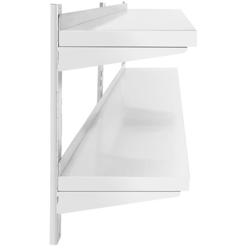 Półka ścienna wisząca gastronomiczna podwójna z regulacją STAL 150 x 40 cm Royal Catering