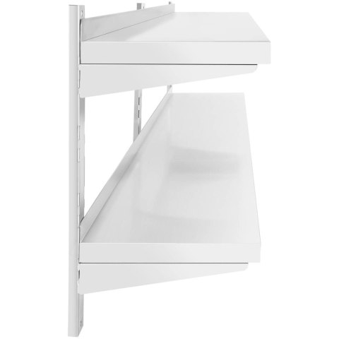 Półka ścienna wisząca gastronomiczna podwójna z regulacją STAL 180 x 40 cm Royal Catering