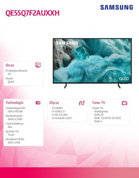 Telewizor QLED 55 cali QE55Q7F2AUXXH Samsung
