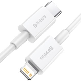 Kabel przewód do iPhone USB Typ C - Lightning Power Delivery 20W 1m biały BASEUS