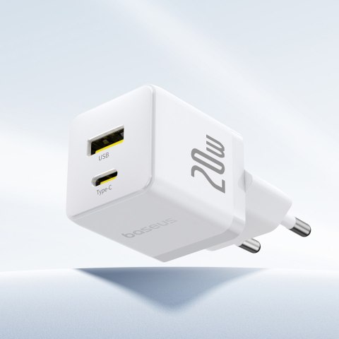 Ładowarka sieciowa Palm 20W USB-C USB-A - biała BASEUS