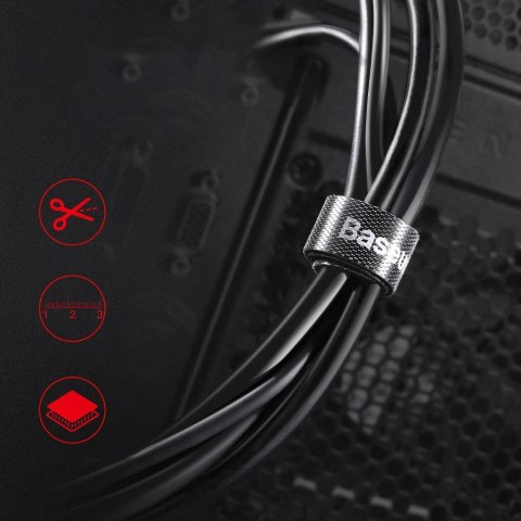 Organizer kabli taśma rzepowa rzep 1m czarny BASEUS