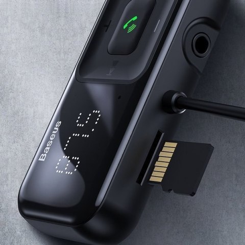 Transmiter FM bezprzewodowy Bluetooth z ładowarką S-16 Overseas edition czarny BASEUS