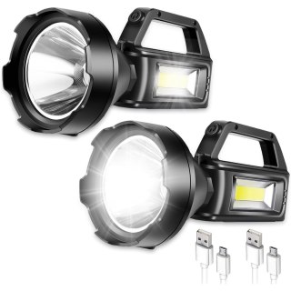 Latarka Turystyczna Robocza Reflektor LED 4 Tryby Powerbank LEAN