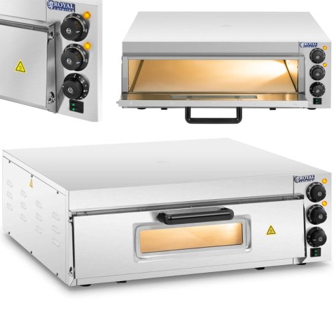 Piec do pizzy jednokomorowy z szybą 1 pizza 60 cm 230 V 3000 W Royal Catering