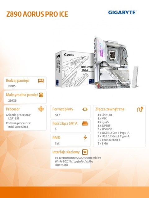 Płyta główna Z890 AORUS PRO ICE Gigabyte