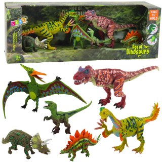 Zestaw Figurek Dinozaury Ruchome Nogi Paszcze 6szt LEAN Toys