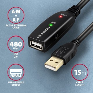 ADR-215 USB 2.0 A-M -> A-F aktywny kabel przedłużacz/wzmacniacz 15m AXAGON