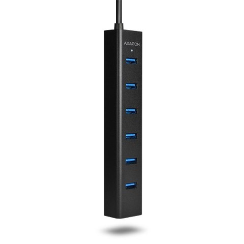 HUE-SA7BP Hub 7-portowy USB 3.2 GEN 1 aluminum charging hub, AC adapter AXAGON