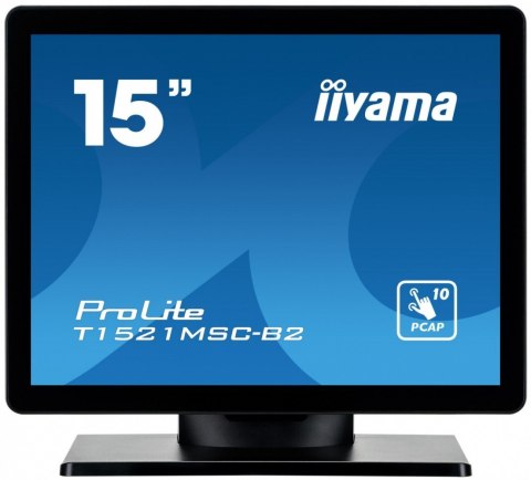 Monitor 15 cali T1521MSC-B2 POJEMN.10PKT.TN,7H,IP65(front),VGA,HDMI,2x2W,4:3,VESA IIYAMA