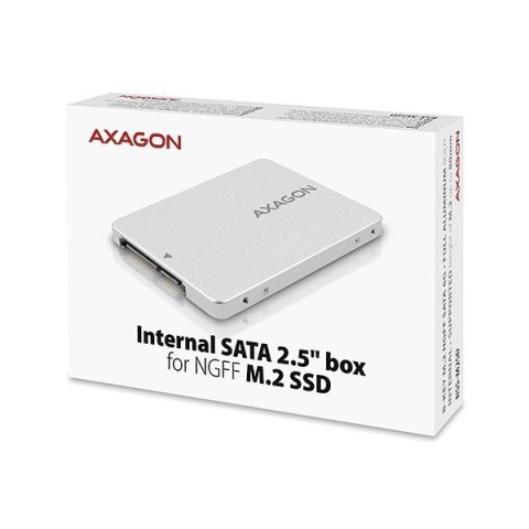 RSS-M2SD Wewnętrzna obudowa 2.5" z interfejsem SATA do dysków SSD M.2 SATA, srebrny AXAGON