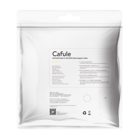 Kabel przewód HDMI 2.0 4K 60 Hz 3D 18 Gbps 1m - czarny BASEUS