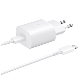 Ładowarka sieciowa Samsung USB-C 25W z kablem USB-C - biała SAMSUNG