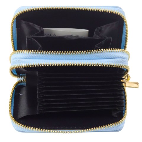 Portfel Dwukomorowy Przegrody na Karty Kapibara Niebieski 12,5 x 8,5cm LEAN