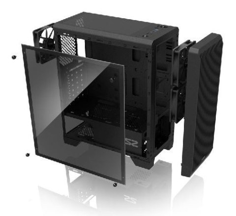 Obudowa S2 TG ATX Mid Tower PC Case TG fan x3 Zalman