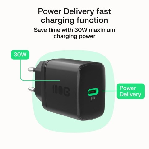 Ładowarka sieciowa USB 30W 1x USB-C CZARNA Green Cell