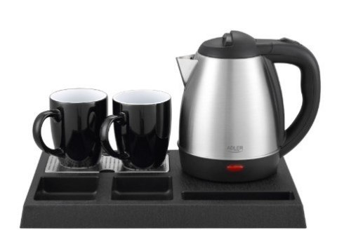 Czajnik hotelowy 1.2l inox&tacka powitalna AD1354 Adler