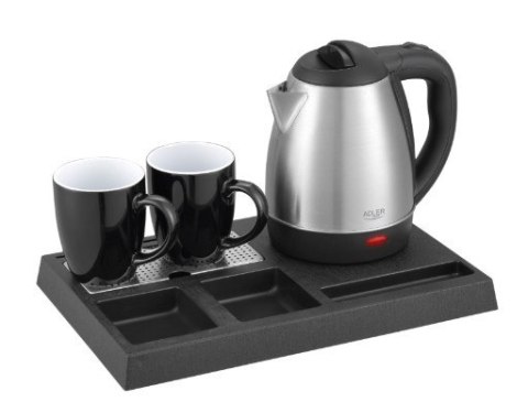 Czajnik hotelowy 1.2l inox&tacka powitalna AD1354 Adler