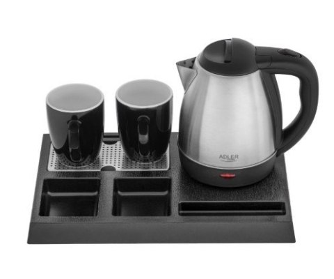 Czajnik hotelowy 1.2l inox&tacka powitalna AD1354 Adler