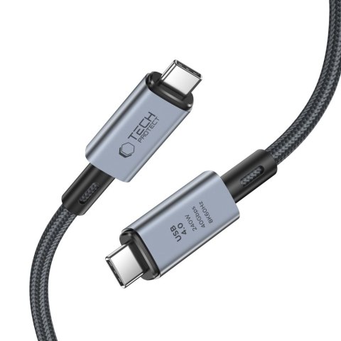 Kabel przewód szybki USB-C 4.0 PD 240W 8K 40Gbps 1m - szary Tech-Protect