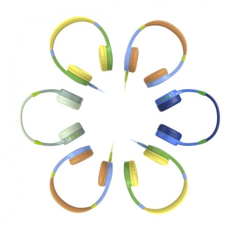 Słuchawki nauszne Kids Guard z ogranicznikiem głośności. Zielone Hama