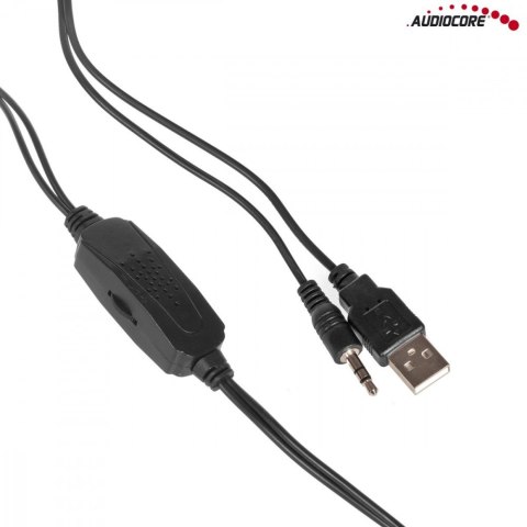 Głośniki komputerowe 6W USB AC865B Czarno-niebieskie Audiocore