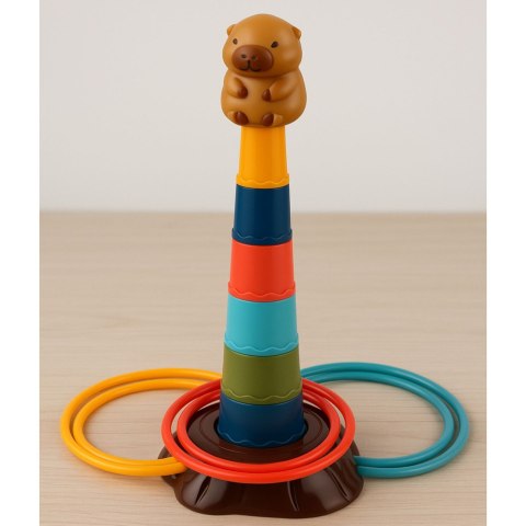 Gra Zręcznościowa Rzut Do Celu Obręcze 5 Poziomów Kapibara LEAN TOYS