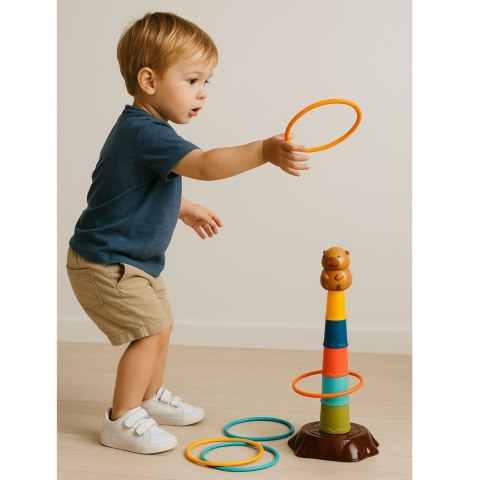 Gra Zręcznościowa Rzut Do Celu Obręcze 5 Poziomów Kapibara LEAN TOYS