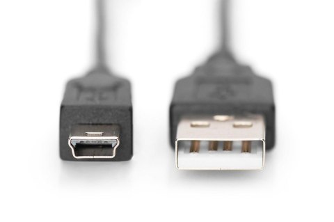 Kabel połączeniowy USB 2.0 HighSpeed "Canon" Typ USB A/miniUSB B (5pin) M/M czarny 1m Digitus