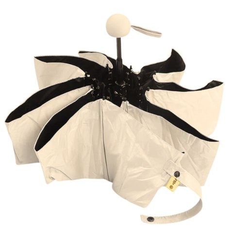 Parasolka Kieszonkowa Składana z Ochroną UV UPF 50+ Etui Beżowa 90 cm LEAN