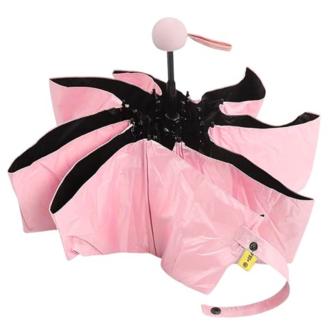 Parasolka Kieszonkowa Składana z Ochroną UV UPF 50+ Etui Różowa 90 cm LEAN