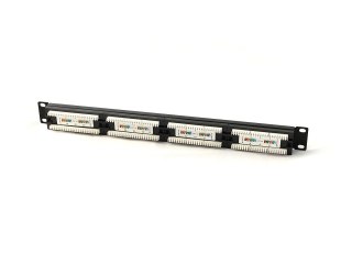 Patch panel 19" 24 porty, kat.5e, U/UTP, 1U, czarny (kompletny) Digitus