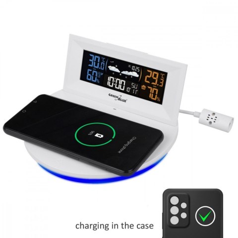 Bezprzewodowa stacja pogody z ładowarką Qi GB213 GreenBlue