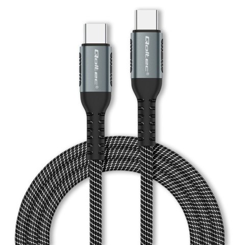 Kabel USB 2.0 typ C | USB 2.0 typ C 100W | QC 3.0| PD | 1.5m | Czarny Qoltec