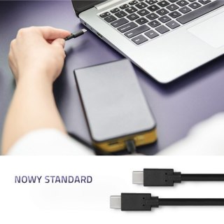 Kabel USB 3.1 typ C męski | USB 3.1 typ C męski | 3m | Czarny Qoltec