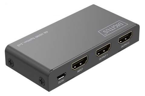 Rozdzielacz/Splitter HDMI 1x2, 4K/60Hz UHD z HDR, 18 Gbps, HDCP 2.2, EDID Digitus