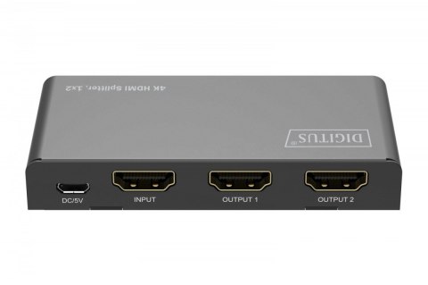Rozdzielacz/Splitter HDMI 1x2, 4K/60Hz UHD z HDR, 18 Gbps, HDCP 2.2, EDID Digitus