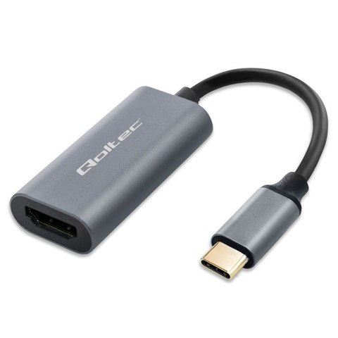 Adapter aluminiowa przejściówka USB-C na HDMI 4K | 60Hz | 32AWG Qoltec