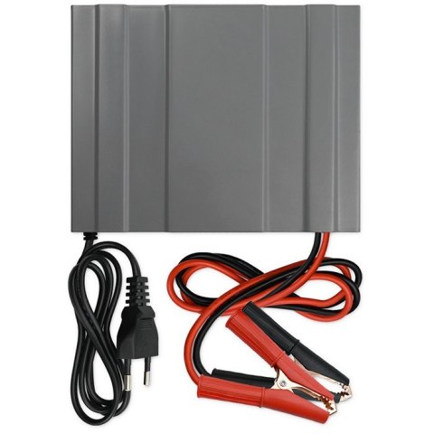 Inteligentna mikroprocesorowa ładowarka 12V | 12.6V | 24V |Prostownik z funkcją naprawy do akumulatora AGM GEL LiFePO4 | LCD Qoltec