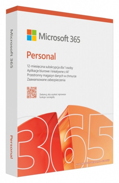 M365 Personal PL 1Y 1U 5D Win/Mac Box EP2-32454 Zastępuje P/N: QQ2-01752 Microsoft