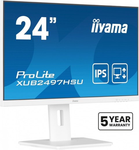 Monitor 24 cale XUB2497HSU-W2 IPS, HDMI, DP, 2x2W, 2xUSB, Pivot, HAS(150mm) /5y/ IIYAMA