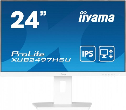 Monitor 24 cale XUB2497HSU-W2 IPS, HDMI, DP, 2x2W, 2xUSB, Pivot, HAS(150mm) /5y/ IIYAMA
