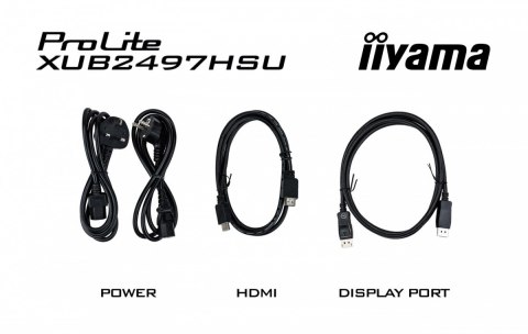 Monitor 24 cale XUB2497HSU-W2 IPS, HDMI, DP, 2x2W, 2xUSB, Pivot, HAS(150mm) /5y/ IIYAMA