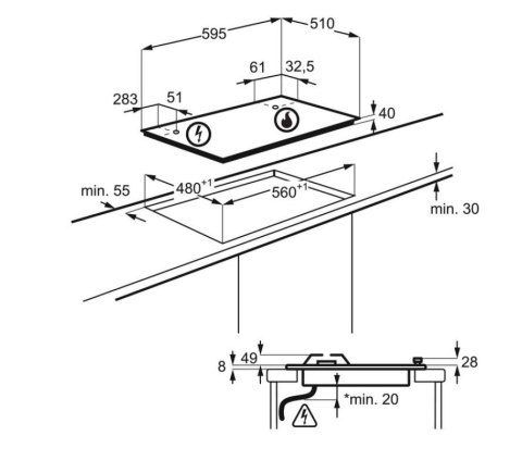 Płyta gazowa EGS6436RK Electrolux
