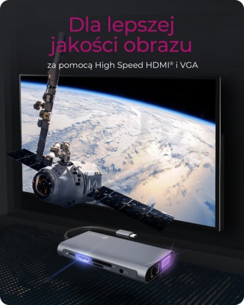 Stacja dokująca IB-DK4040-CPD TYPE-C z dwoma interfejsami wideo IcyBox