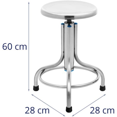 Taboret stołek laboratoryjny warsztatowy ze stali nierdzewnej 45-60 cm do 150 kg Steinberg Systems