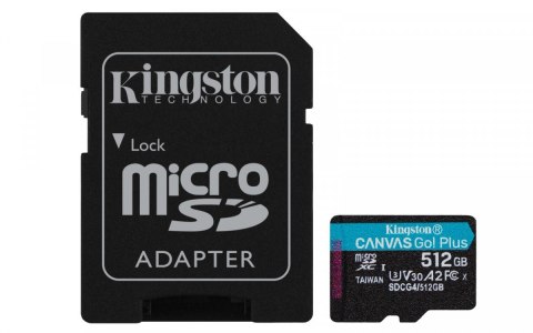 Karta microSD 512GB CanvasGo! Plus 200MB/s A2 U3 V30 + adapter Kingston