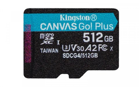 Karta microSD 512GB CanvasGo! Plus 200MB/s A2 U3 V30 + adapter Kingston