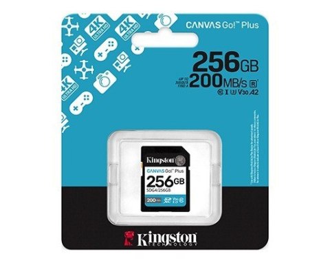 Karta pamięci SD 256GB Canvas Go Plus 200/160 MB/s C10 U3 V30 Kingston
