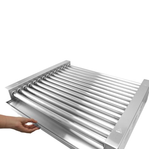 Podgrzewacz grill rolkowy do parówek hot-dogów dwustrefowy XL 14 rolek 65 cm 2000 W Hendi